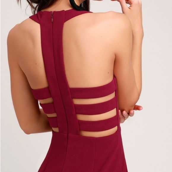 Lulus dress the power of wow formal maxi floor length gown small dark cherry red - Picture 2 of 8